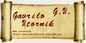 Gavrilo Utornik vizit kartica